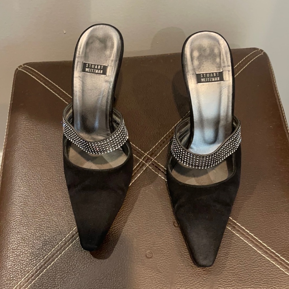 Stuart Weitzman Black Studded Heels